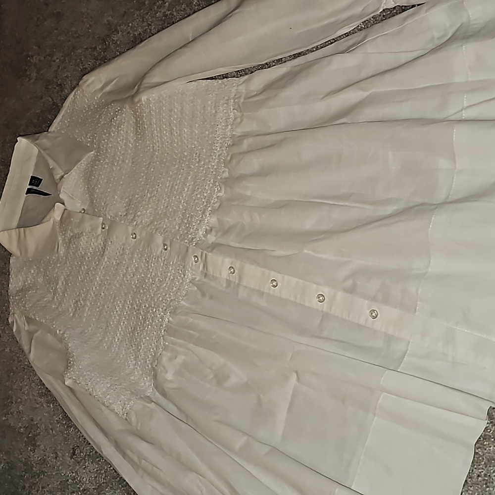 White Button-down Tunic/Dress #L